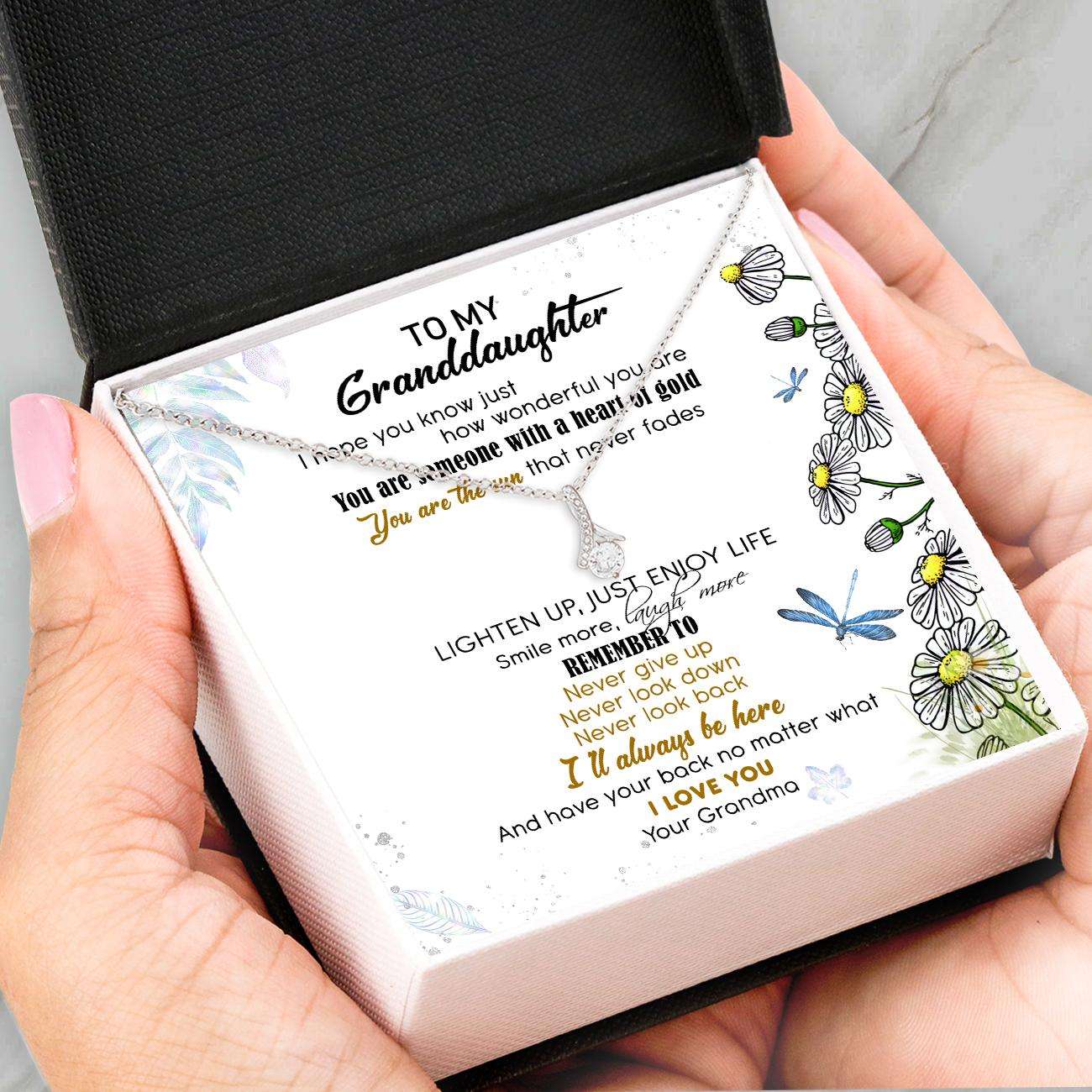 Granddaughter Necklace, Granddaughter Gifts “ Alluring Beauty Necklace “ Grandma To Granddaughter Gift V1 Gifts For Daughter Rakva