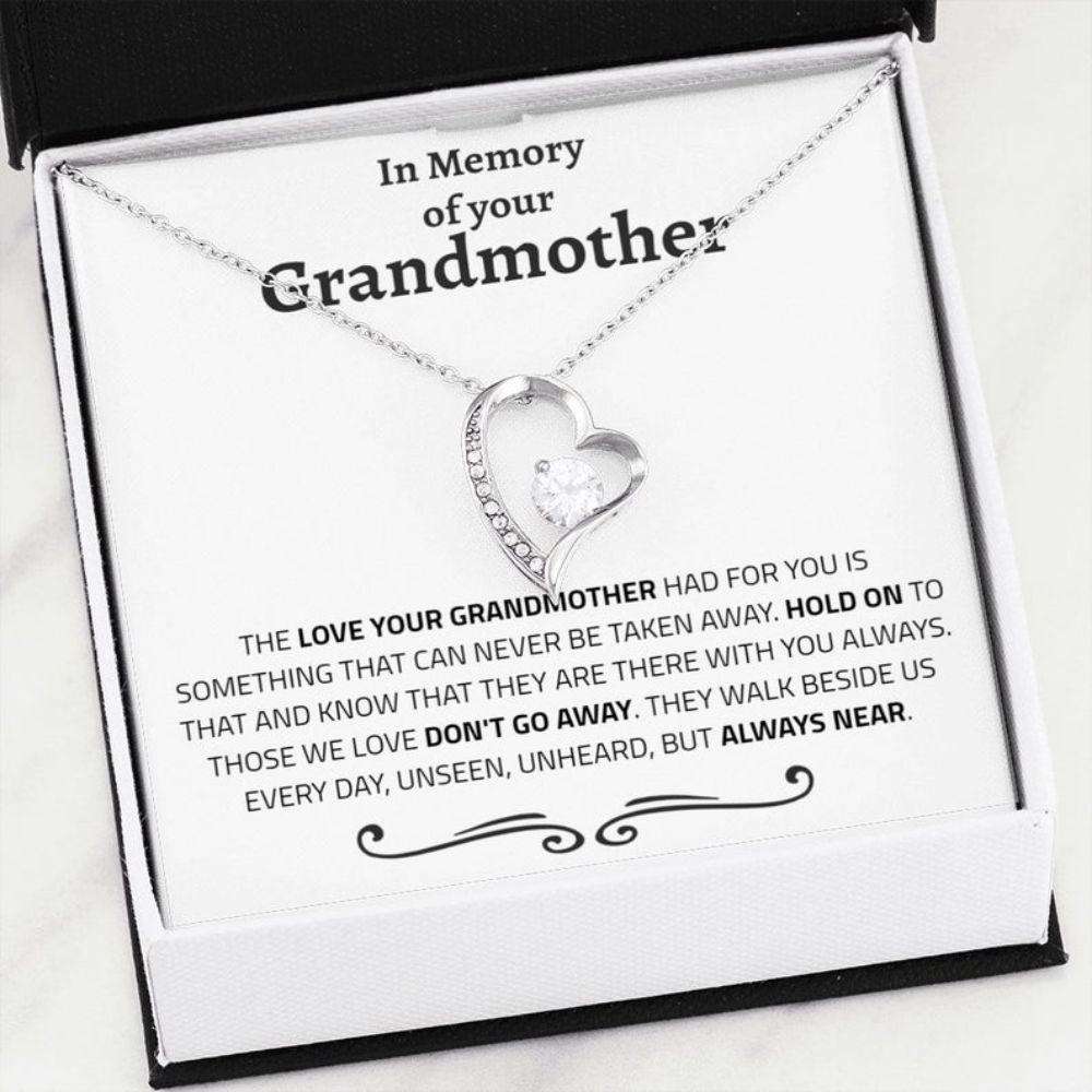 Granddaughter Necklace, Loss Of Grandma Condolence Necklace Gift, In Memory Of Your Grandmother Gifts For Daughter Rakva