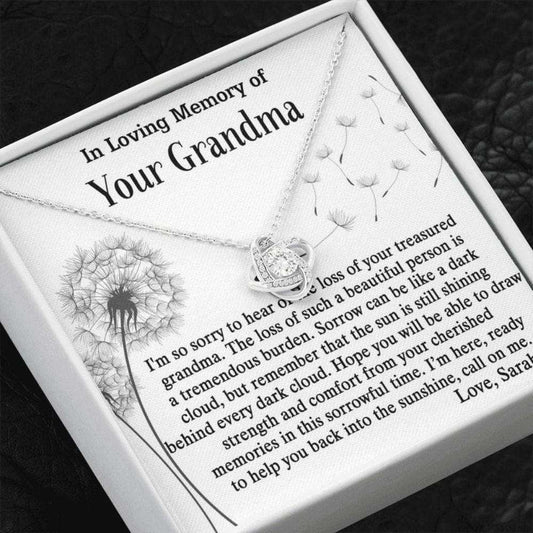 Granddaughter Necklace, Personalized Necklace In Loving Memory Of Your Grandma, Memorial Gifts For Loss Of A Grandma, Grandmother Custom Name Gifts For Daughter Rakva