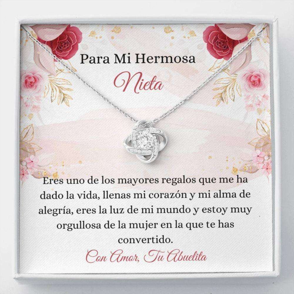 Granddaughter Necklace, Spanish Nieta Regalo “ Latina Granddaughter Keepsake “ Best Granddaughter Spanish Word Necklace Gifts For Daughter Rakva