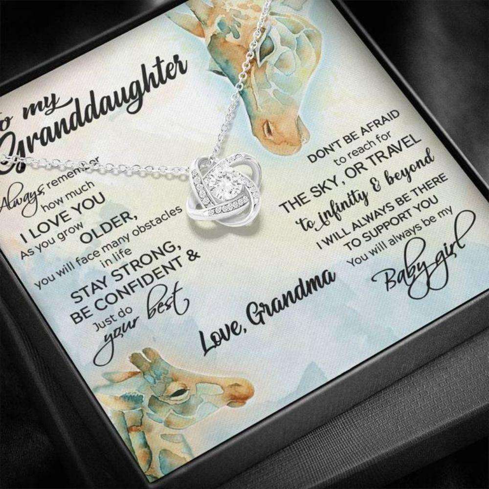 Granddaughter Necklace, To My Granddaughter Necklace “ Stay Strong Be Confident “ Gift From Grandma Giraffe Gifts For Daughter Rakva