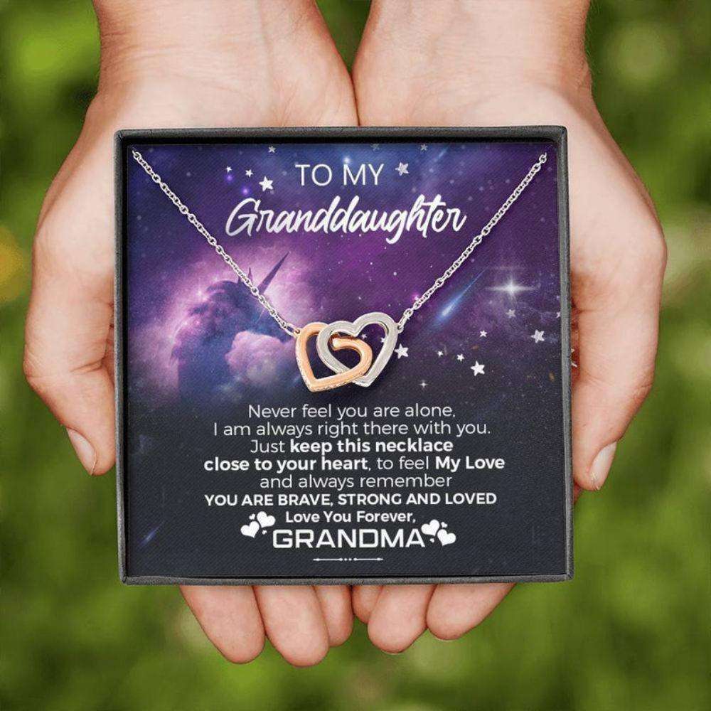 Granddaughter Necklace, To My Granddaughter, Never Feel Alone Necklace “ Birthday, Christmas, Graduation Gift Gifts For Daughter Rakva