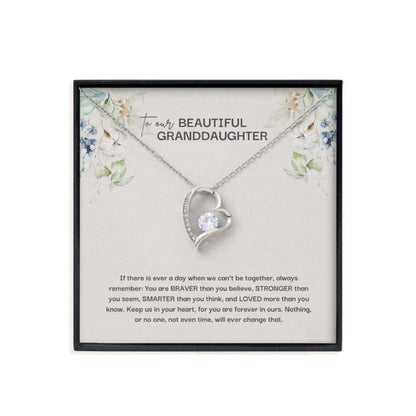 Granddaughter Necklace, To Our Granddaughter Sentimental Message Card Necklace Gift For Bride Rakva