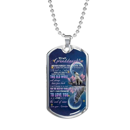 Granddaugther Dog Tag Custom Picture, Grandpa Giving Granddaughter Dog Tag Necklace Love You For The Rest Of Mine Gifts For Daughter Rakva