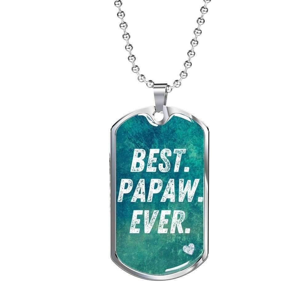 Grandfather Dog Tag Custom Picture, Best Papaw Ever Dog Tag Necklace Giving Men Father's Day Rakva