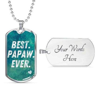 Grandfather Dog Tag Custom Picture, Best Papaw Ever Dog Tag Necklace Giving Men Father's Day Rakva