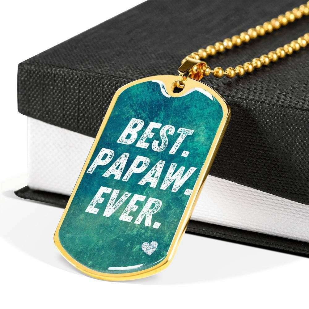 Grandfather Dog Tag Custom Picture, Best Papaw Ever Dog Tag Necklace Giving Men Father's Day Rakva