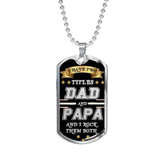 Grandfather Dog Tag Custom Picture Father’S Day, My Real Hero Dad And Papa Dog Tag Necklace For Dad Father's Day Rakva