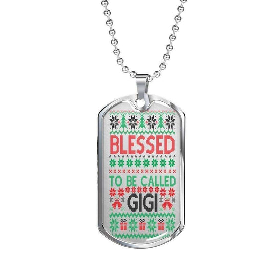 Grandmother Dog Tag Custom Picture, Blessed To Be Called Gigi Dog Tag Necklace Gift For Women Gifts for Grandmother Rakva