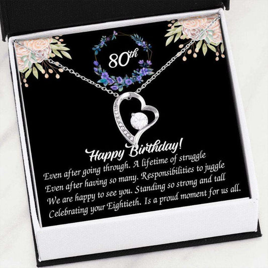 Grandmother Necklace, 80Th Birthday Necklace Gift For Grandma, Gift For Mom, 80Th Anniversary Birthday Necklace Gifts, Bday Gift Gifts for Grandmother Rakva