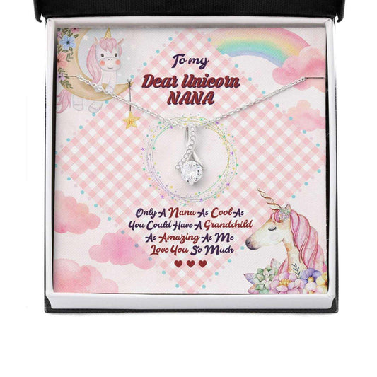 Grandmother Necklace, Colorful Present For Your Lovely Grandma On Mother’S Day With Unicorns And Rainbow Alluring Beauty Necklaces Gifts for Grandmother Rakva