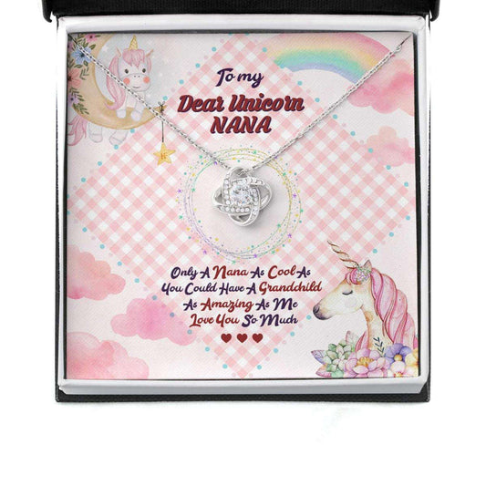 Grandmother Necklace, Colorful Present For Your Lovely Grandma On Mother’S Day With Unicorns And Rainbow Love Knot Necklaces Gifts for Grandmother Rakva