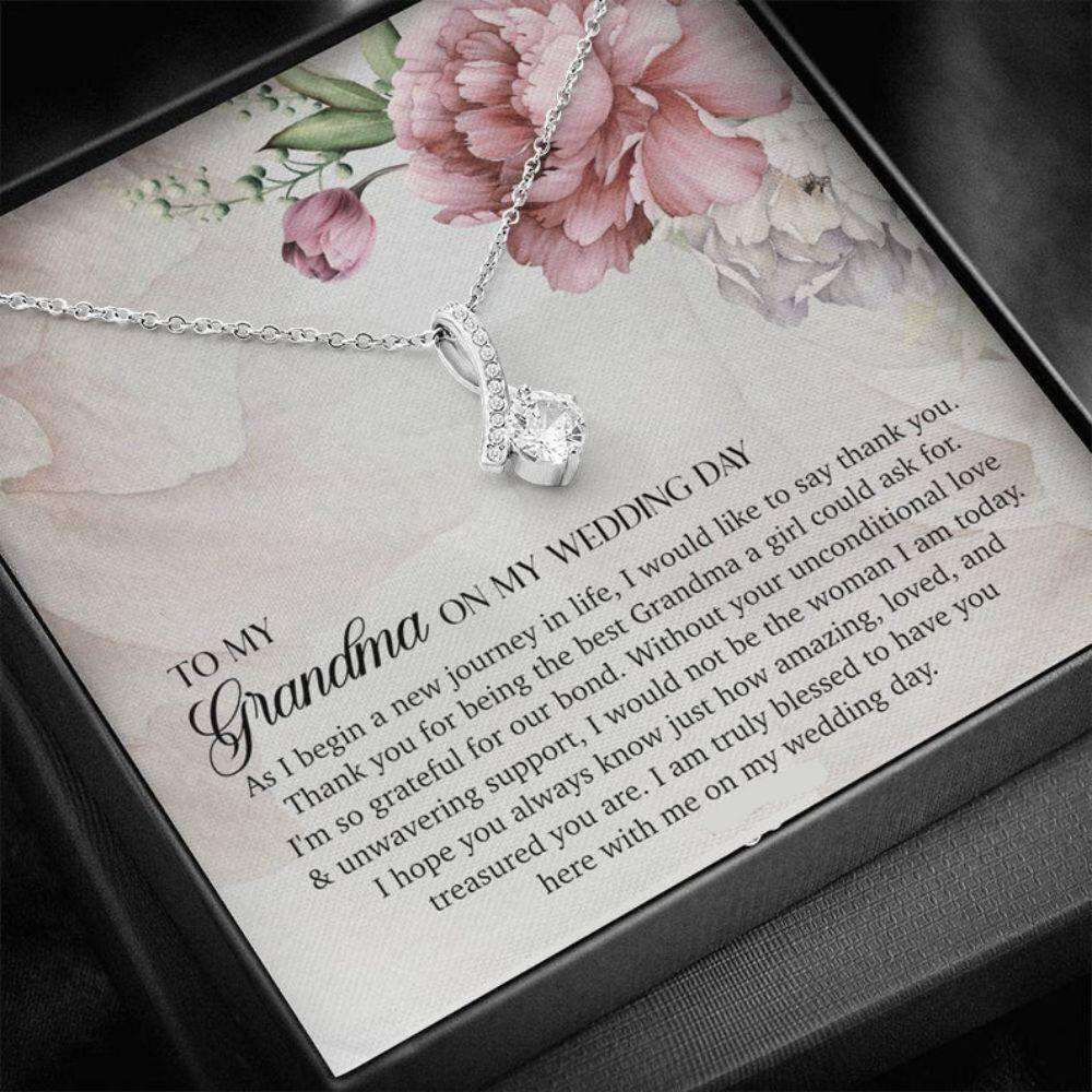 Grandmother Necklace, Grandma Of The Bride Wedding Day Necklace Gift From Bride Gifts for Grandmother Rakva