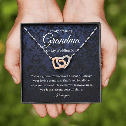 Grandmother Necklace, Grandmother Of The Groom Necklace Gift From Grandson, To Grandma Wedding Day Gift Gifts for Grandmother Rakva