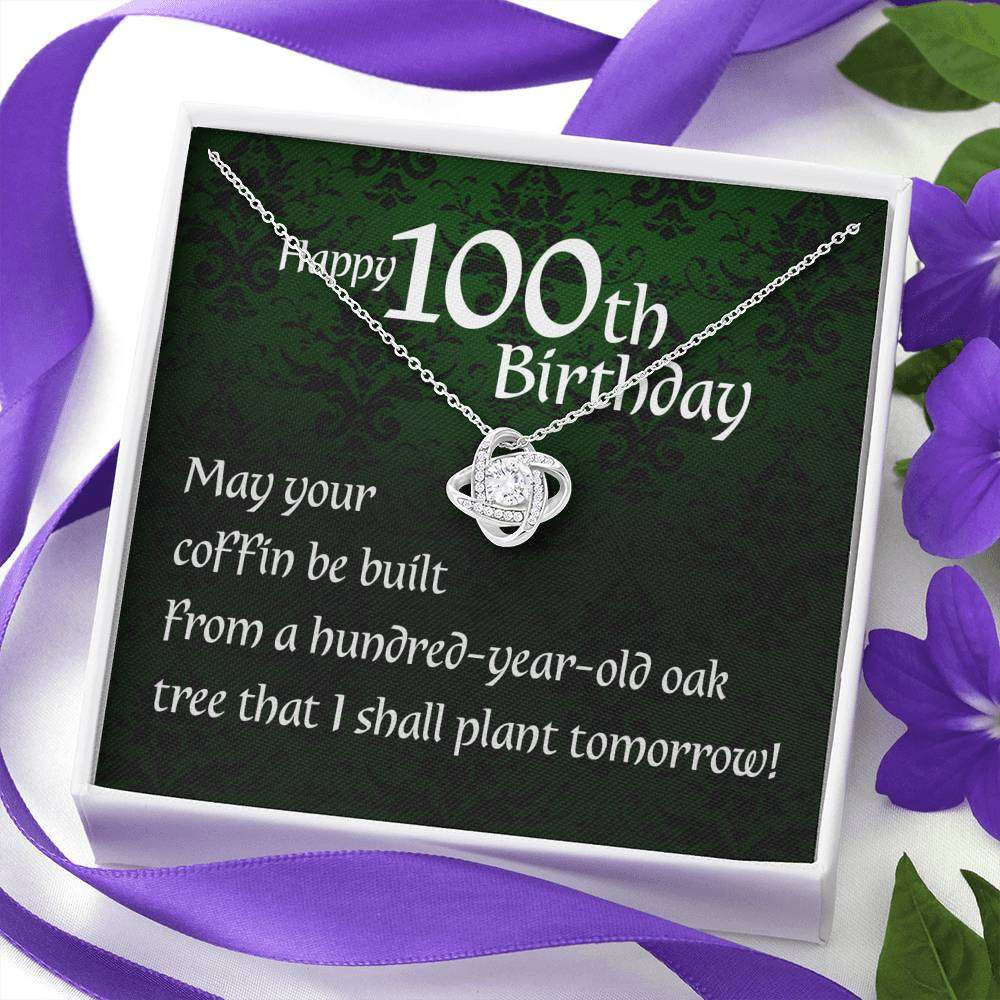 Grandmother Necklace, Irish Blessing Love Knot Necklace “ 100Th Birthday Necklace Gift For Women Gifts for Grandmother Rakva
