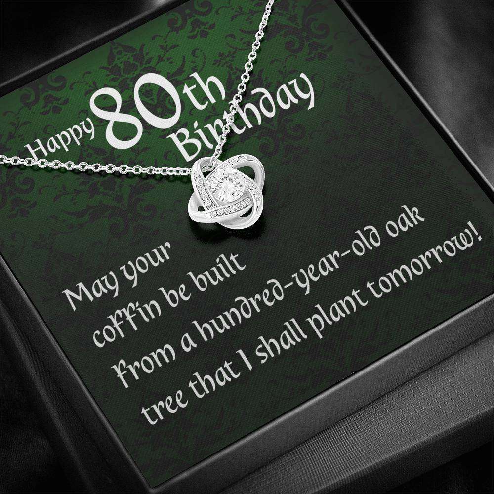 Grandmother Necklace, Irish Blessing Love Knot Necklace “ 80Th Birthday Necklace Gift For Women Gifts for Grandmother Rakva