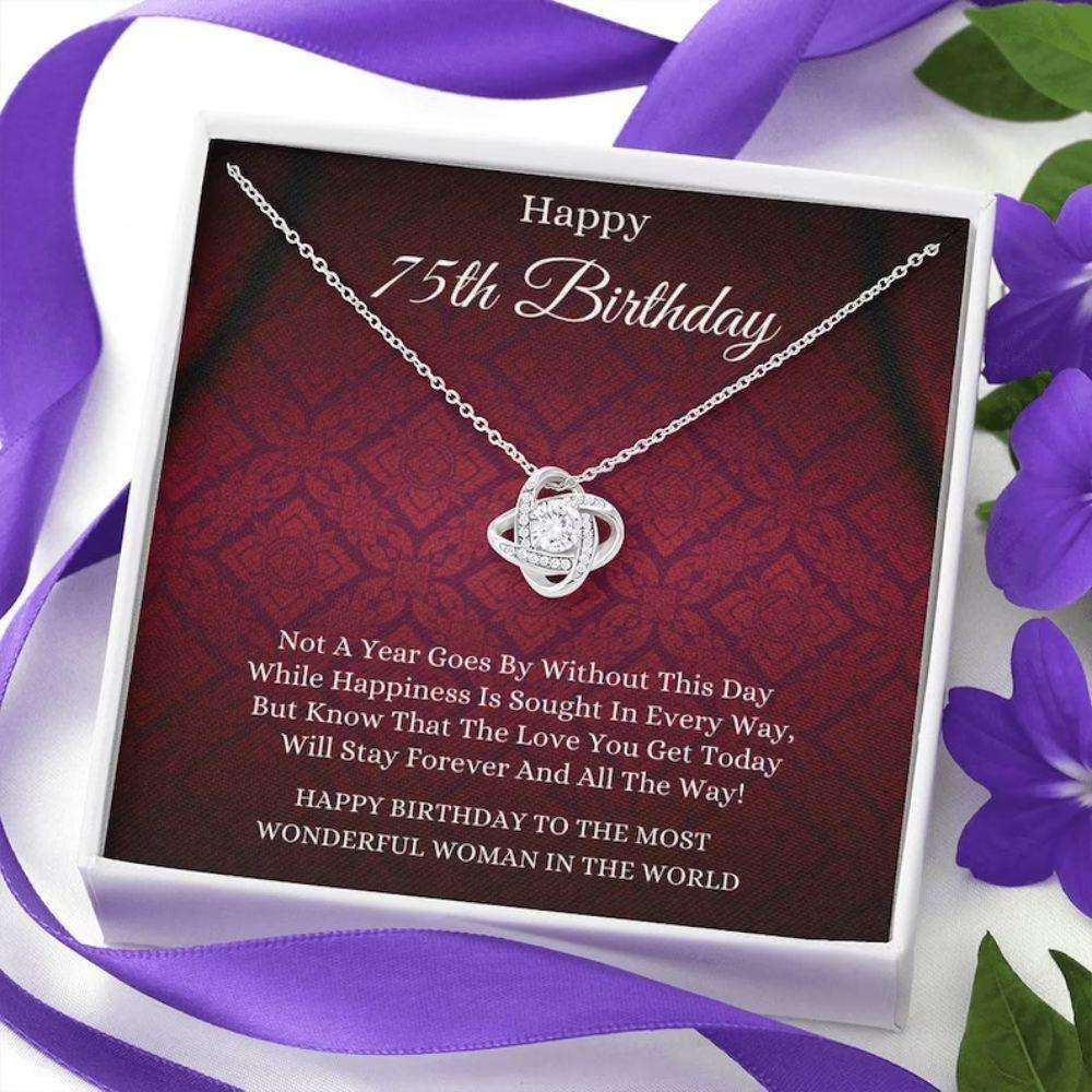 Grandmother Necklace, Mom Necklace, 75Th Birthday Necklace For Her Gift, Seventy Fifth Birthday Gift For Woman Friend Rakva