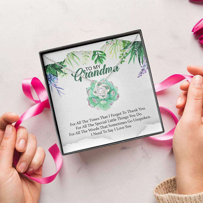 Grandmother Necklace, Necklace For Grandma “ To My Grandma Love Knot Necklace With Gift Box Gifts for Grandmother Rakva