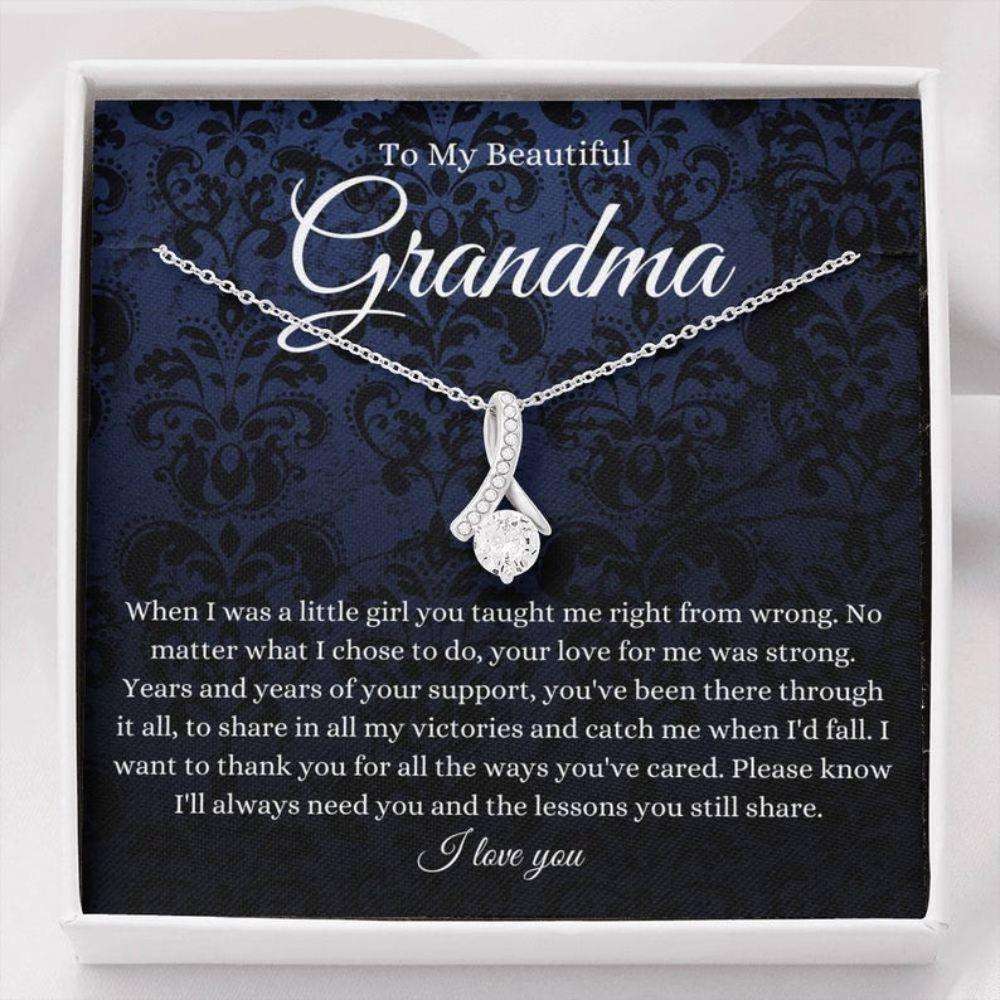 Grandmother Necklace, To My Beautiful Grandma Necklace, Gift For Grandma Grandmother, Thank You Gifts for Grandmother Rakva
