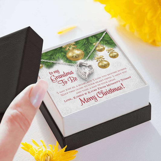 Grandmother Necklace, To My Grandma-To-Be Christmas Gift Forever Love Necklace Gifts for Grandmother Rakva