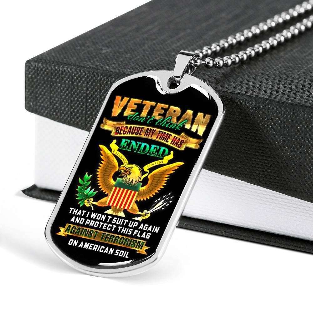 Grandpa Dog Tag, Custom American Veterans Engraving Dog Tag Military Chain Necklace Dog Tag Father's Day Rakva