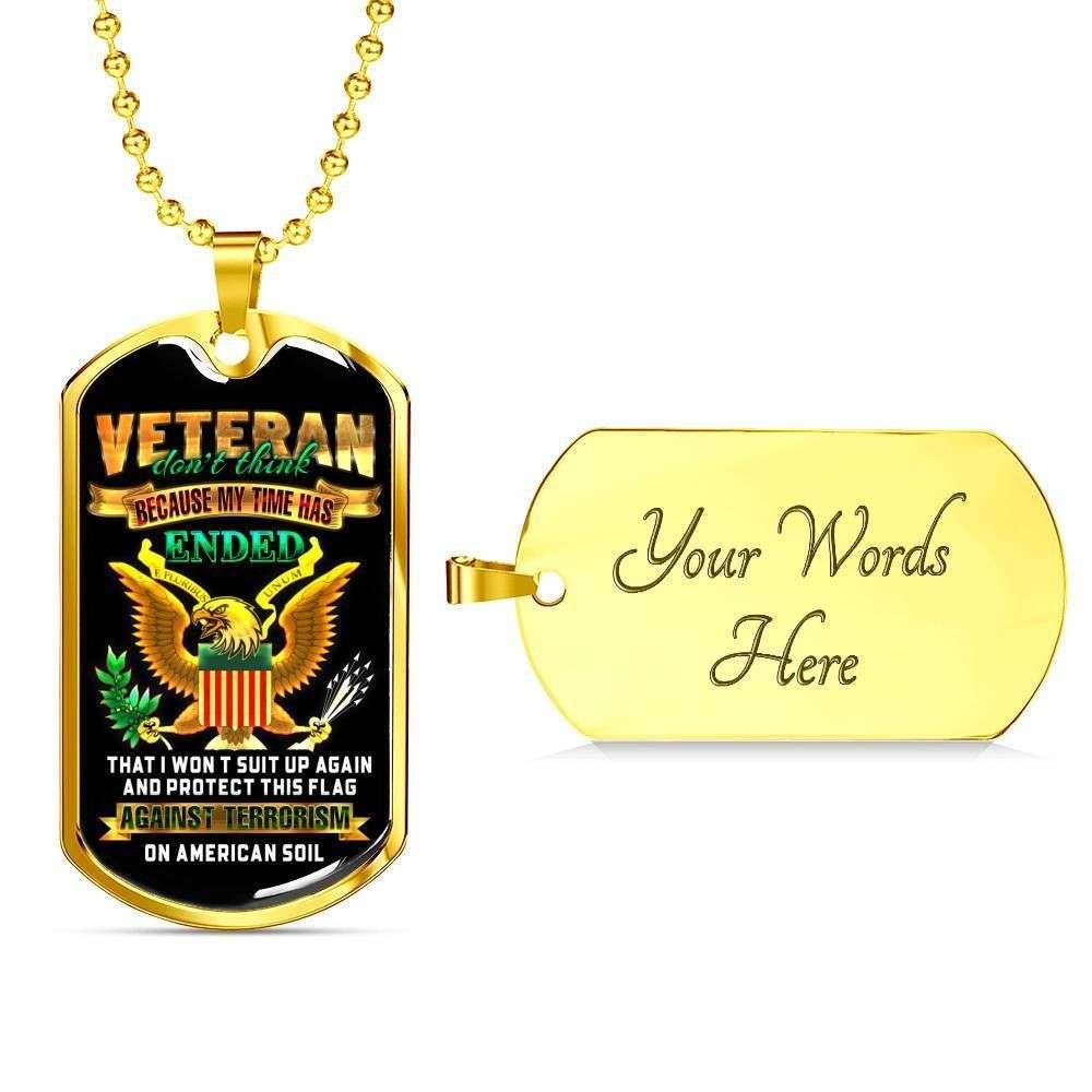 Grandpa Dog Tag, Custom American Veterans Engraving Dog Tag Military Chain Necklace Dog Tag Father's Day Rakva