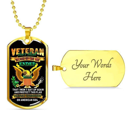 Grandpa Dog Tag, Custom American Veterans Engraving Dog Tag Military Chain Necklace Dog Tag Father's Day Rakva