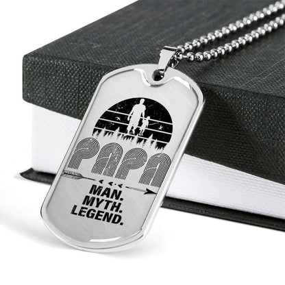 Grandpa Dog Tag, Custom Picture Papa Man Myth Legend Dog Tag Military Chain Necklace Gift For Dad Dog Tag Rakva