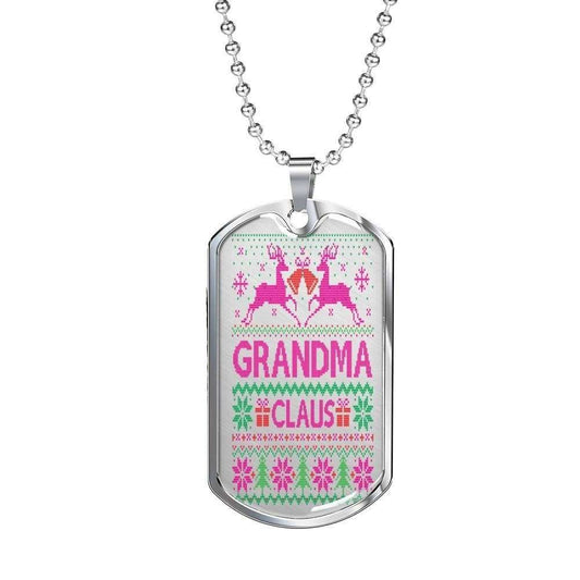 Grandson Dog Tag Custom Picture Custom Picture, Grandma Claus Christmas Gift For Grandson Dog Tag Custom Picture Necklace Gifts for Grandson Rakva