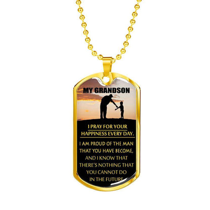 Grandson Dog Tag, Custom Picture Dog Tag For Grandson: Necklace Gift For Grandson Dog Tag-1 Gifts for Grandson Rakva