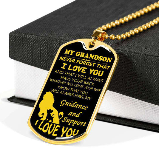 Grandson Dog Tag, Custom Picture Dog Tag For Grandson: Necklace Gift For Grandson Dog Tag-15 Gifts for Grandson Rakva