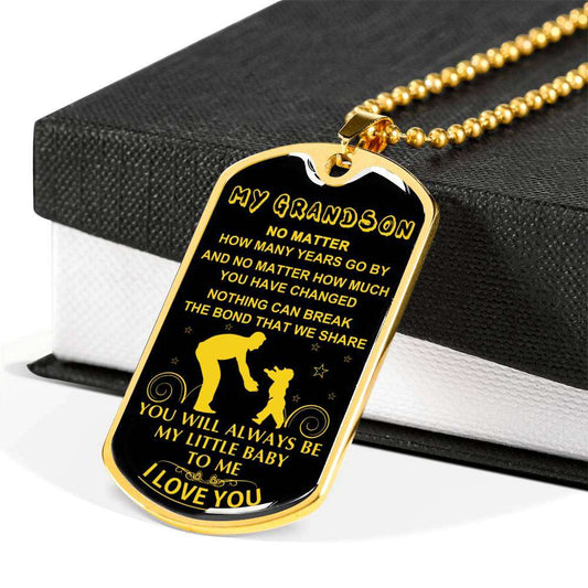Grandson Dog Tag, Custom Picture Dog Tag For Grandson: Necklace Gift For Grandson Dog Tag-18 Gifts for Grandson Rakva