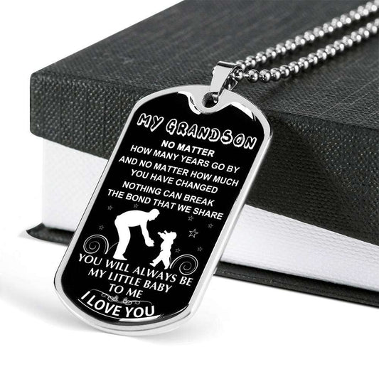 Grandson Dog Tag, Custom Picture Dog Tag For Grandson: Necklace Gift For Grandson Dog Tag-20 Gifts for Grandson Rakva