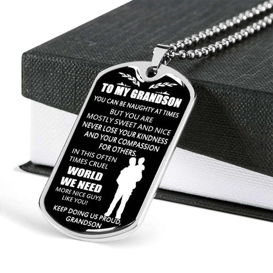 Grandson Dog Tag, Custom Picture Dog Tag For Grandson: Necklace Gift For Grandson Dog Tag-26 Gifts for Grandson Rakva
