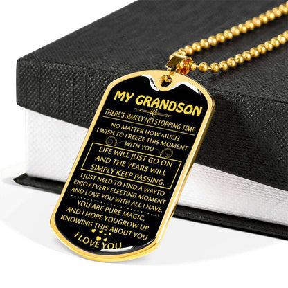 Grandson Dog Tag, Custom Picture Dog Tag For Grandson: Necklace Gift For Grandson Dog Tag-27 Gifts for Grandson Rakva