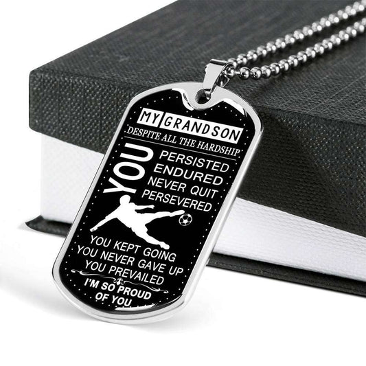 Grandson Dog Tag Custom Picture, To My Grandson Gifts From Grandparents, Grandson Birthday Dog Tag-1 Gifts for Grandson Rakva