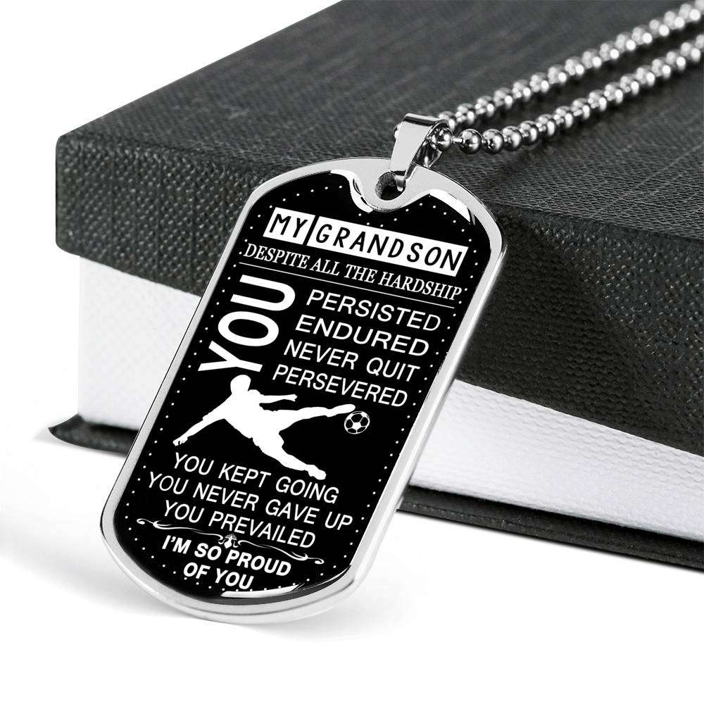 Grandson Dog Tag Custom Picture, To My Grandson Gifts From Grandparents, Grandson Birthday Dog Tag-1 Gifts for Grandson Rakva