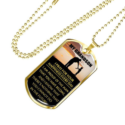 Grandson Dog Tag, Dog Tag For Grandson: Necklace Gift For Grandson Dog Tag-1 Gifts for Grandson Rakva
