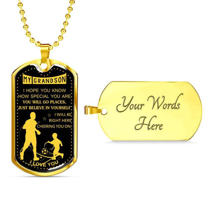 Grandson Dog Tag, Dog Tag For Grandson: Necklace Gift For Grandson Dog Tag-12 Gifts for Grandson Rakva