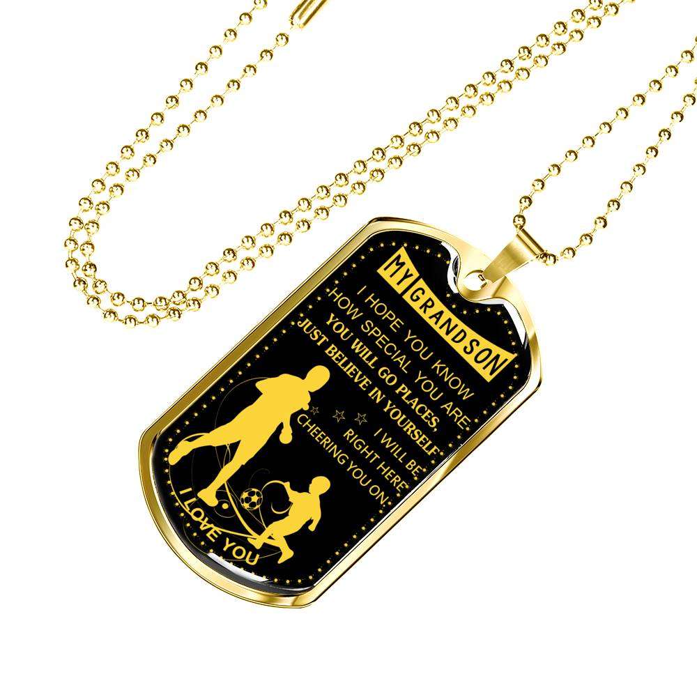 Grandson Dog Tag, Dog Tag For Grandson: Necklace Gift For Grandson Dog Tag-12 Gifts for Grandson Rakva
