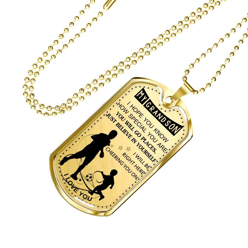 Grandson Dog Tag, Dog Tag For Grandson: Necklace Gift For Grandson Dog Tag-13 Gifts for Grandson Rakva