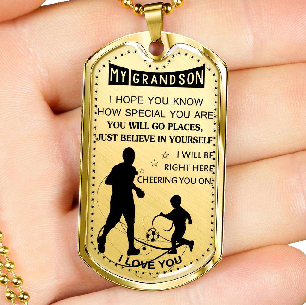 Grandson Dog Tag, Dog Tag For Grandson: Necklace Gift For Grandson Dog Tag-13 Gifts for Grandson Rakva