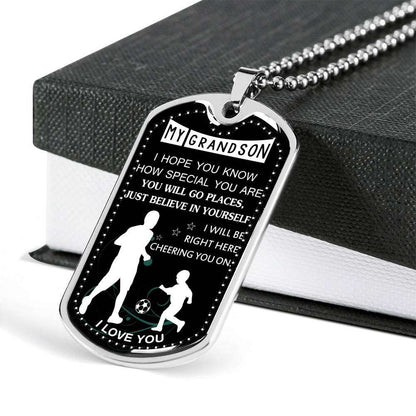 Grandson Dog Tag, Dog Tag For Grandson: Necklace Gift For Grandson Dog Tag-14 Gifts for Grandson Rakva