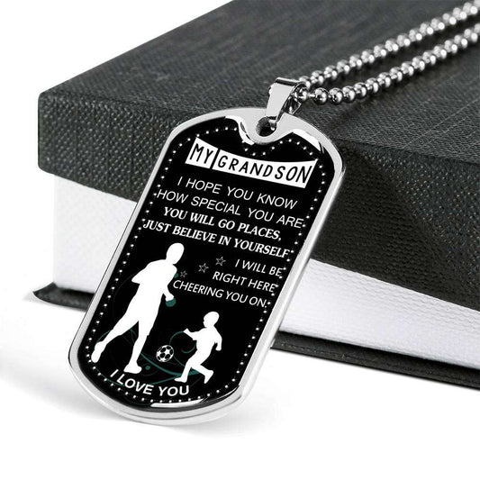 Grandson Dog Tag, Dog Tag For Grandson: Necklace Gift For Grandson Dog Tag-14 Gifts for Grandson Rakva