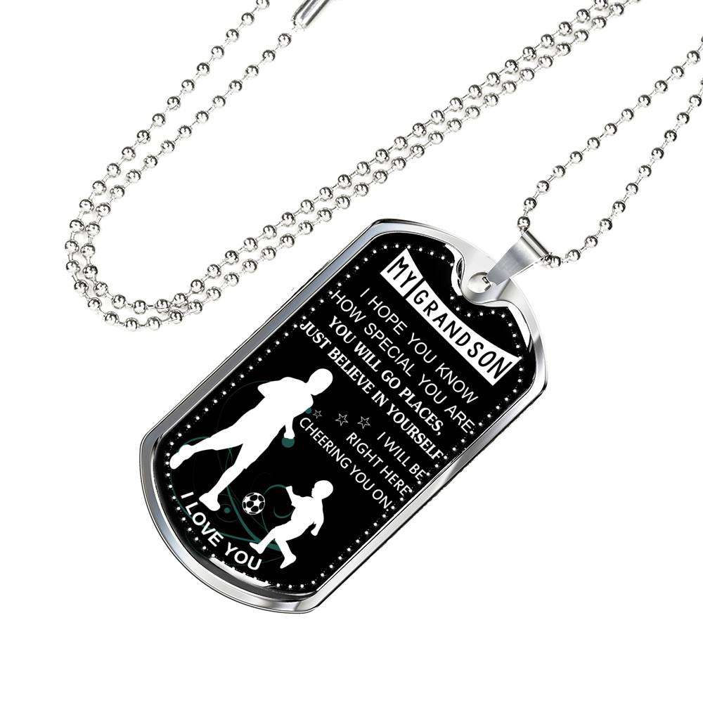 Grandson Dog Tag, Dog Tag For Grandson: Necklace Gift For Grandson Dog Tag-14 Gifts for Grandson Rakva