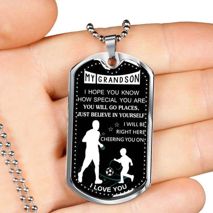 Grandson Dog Tag, Dog Tag For Grandson: Necklace Gift For Grandson Dog Tag-14 Gifts for Grandson Rakva