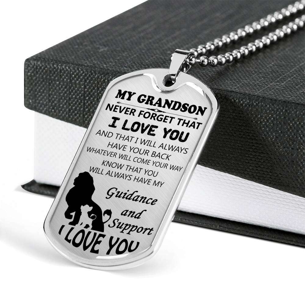 Grandson Dog Tag, Dog Tag For Grandson: Necklace Gift For Grandson Dog Tag-16 Gifts for Grandson Rakva