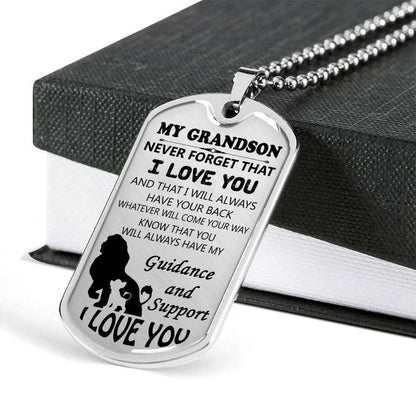 Grandson Dog Tag, Dog Tag For Grandson: Necklace Gift For Grandson Dog Tag-16 Gifts for Grandson Rakva