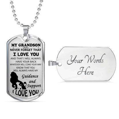 Grandson Dog Tag, Dog Tag For Grandson: Necklace Gift For Grandson Dog Tag-16 Gifts for Grandson Rakva