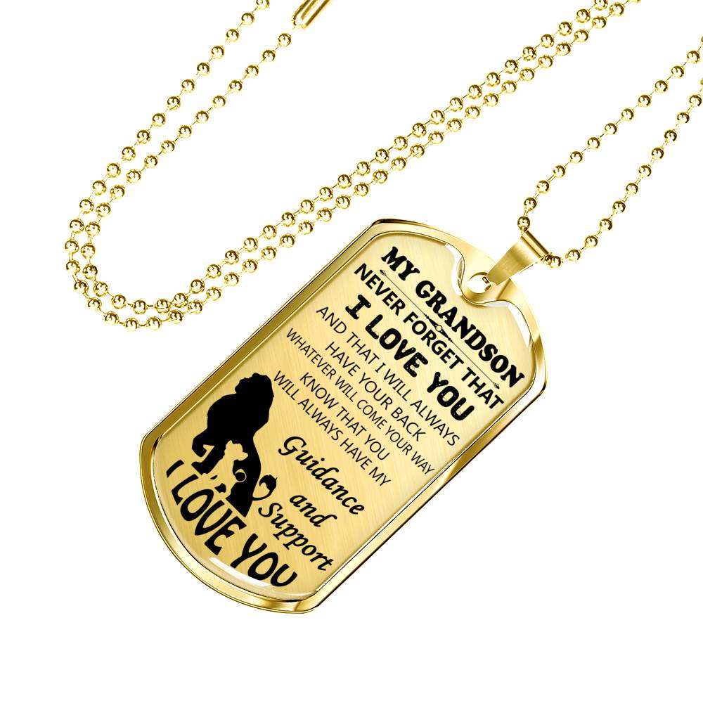 Grandson Dog Tag, Dog Tag For Grandson: Necklace Gift For Grandson Dog Tag-16 Gifts for Grandson Rakva